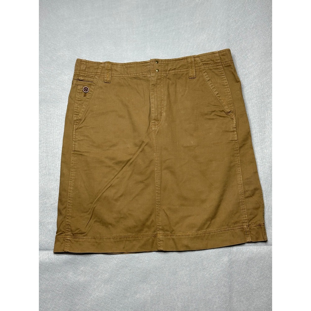 Eddie Bauer Women Skirt 12 Brown Good Cotton Chino Mini Gorpcore Earthy Utility